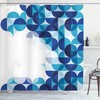 Modern White Circles Geometric Pattern Shower Curtain For Modern Bathroom Decor
