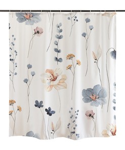 Modern Wild Plant Floral Shower Curtain - Chic Botanic Bathroom Decor 
