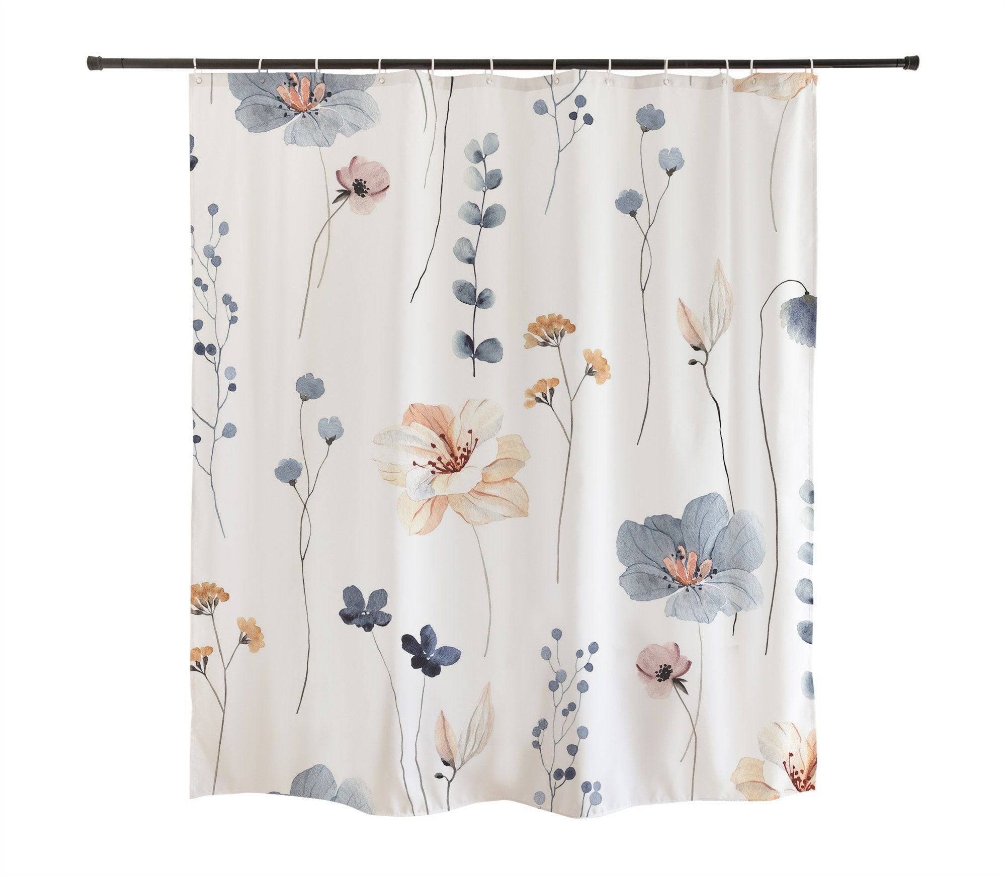 Modern Wild Plant Floral Shower Curtain - Chic Botanic Bathroom Decor