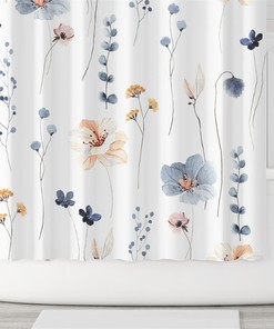 Modern Wild Plant Floral Shower Curtain - Chic Botanic Bathroom Decor