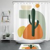 Modern and Abstract Cactus Shower Curtain for a Sleek and Beautiful Design