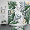 Modern and Chic Green Banana Leaf Print Shower Curtain for a Trendy Bathroom