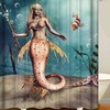 Modern and Stylish Mermaid Retro Shower or Bath Curtain Set