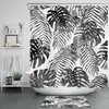 Modern and Stylish Palm Leaf Shower Curtain with Summer Grey Bathroom Accessories