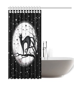 Modern and Waterproof Unicorn Horse Shower Curtain - Transform Your Bathroom into an Enchanted Forest.