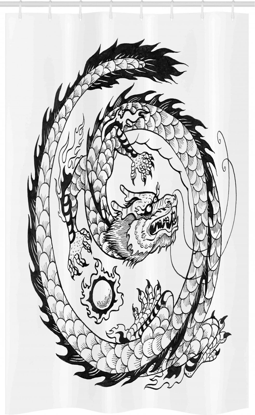 Monk Stable Medieval Branches Dragon Shower Curtain