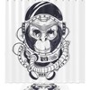 Monkey Animal Print Shower Curtain, Waterproof Fabric Bathroom Curtain