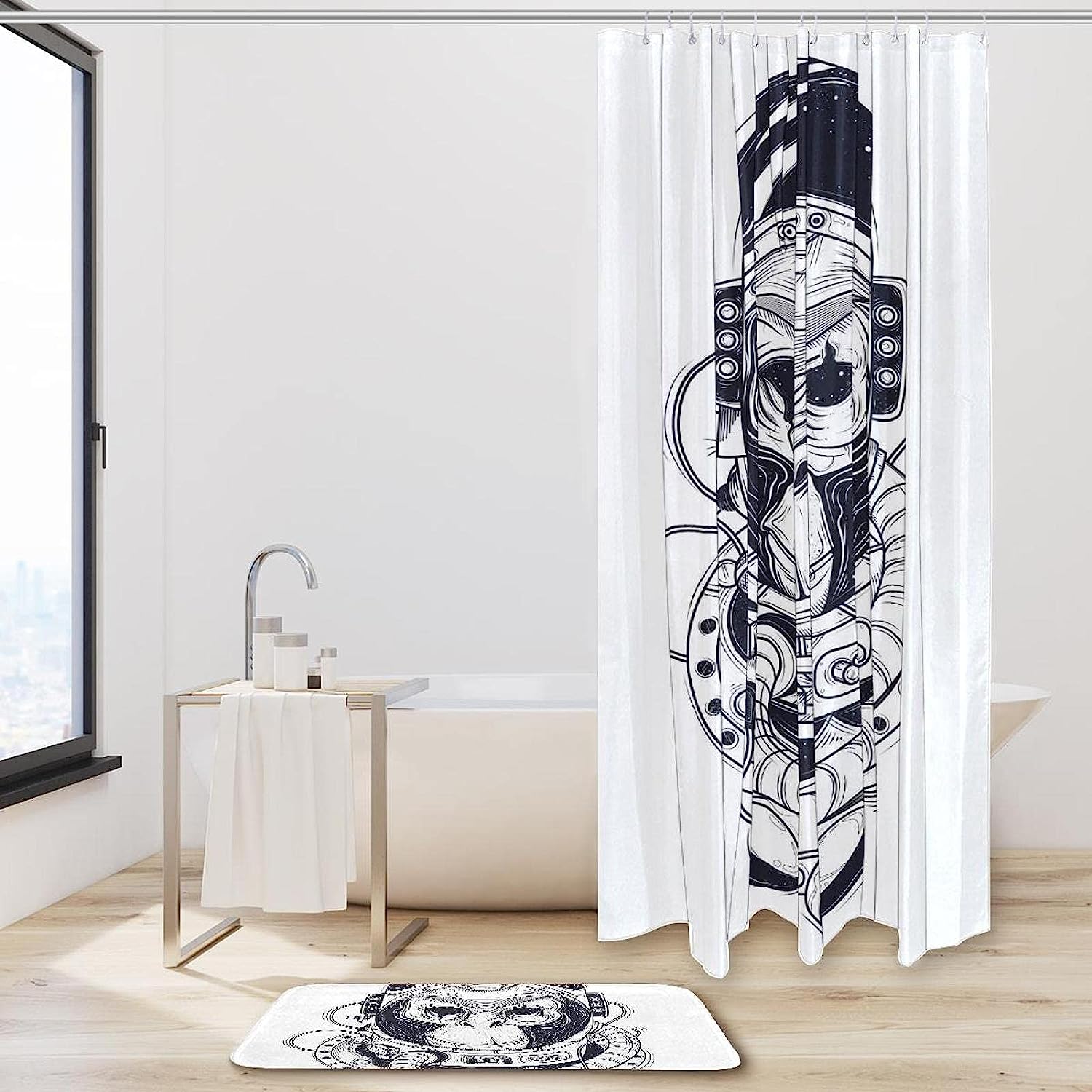 Monkey Animal Print Shower Curtain, Waterproof Fabric Bathroom Curtain - Image 2