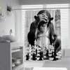 Monkey Chess Print Shower Curtain - A Fun And Artistic Twist On A Classic Game