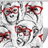 Monkey Portraits Shower Curtain - Quirky and Fun Bath Accessory 
