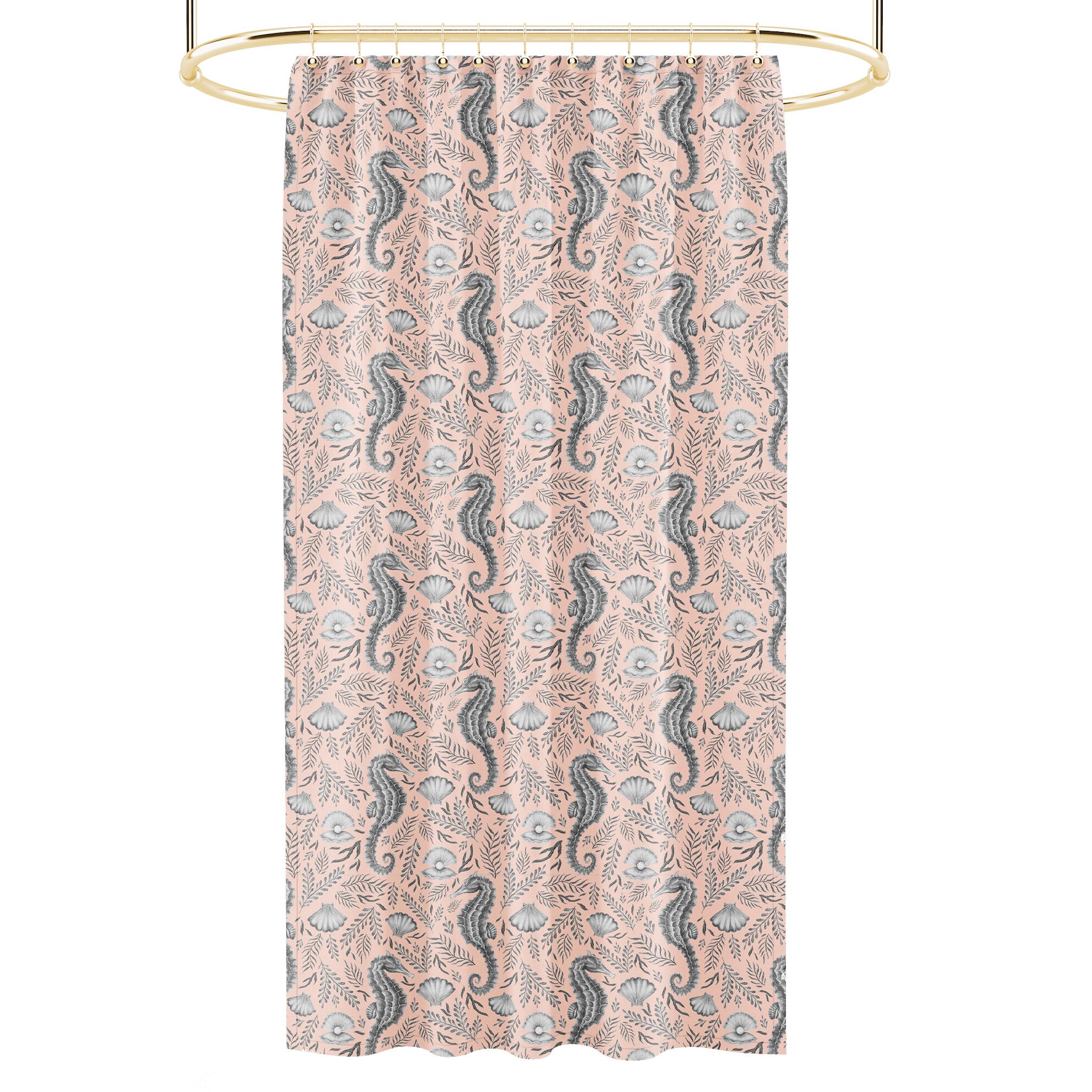 Monochrome Coral Royal Reef Shower Curtain in 3 Sizes - Stunning Bathroom Decor