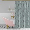 Monochrome Seafoam Royal Reef Shower Curtain in 3 Sizes - Beautiful Bathroom Decor 