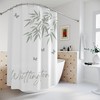 Monogram Sage Green Vine Personalized Shower Curtain, Farmhouse Monogrammed Bathroom Decor