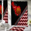 Monogrammed Red & Black Basketball Shower Curtain, Teen Kids Shower Curtain - Unique Basketball Decor