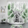 Monstera Leaf Shower Curtain With Quotes