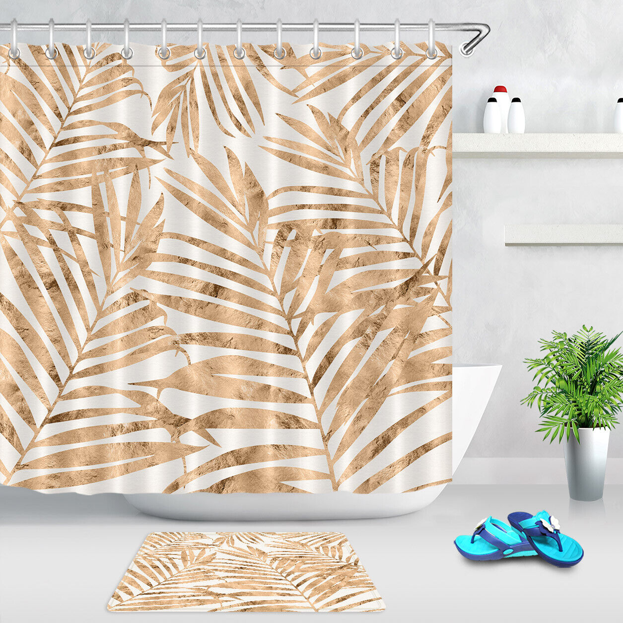 Monstera Leaf Shower Curtain With Tropical Vibes