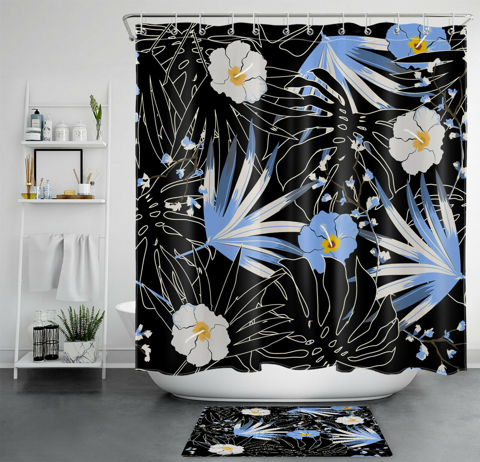 Monstera Leaf Tropical Shower Curtain for a Nature-inspired Bathroom Decor
