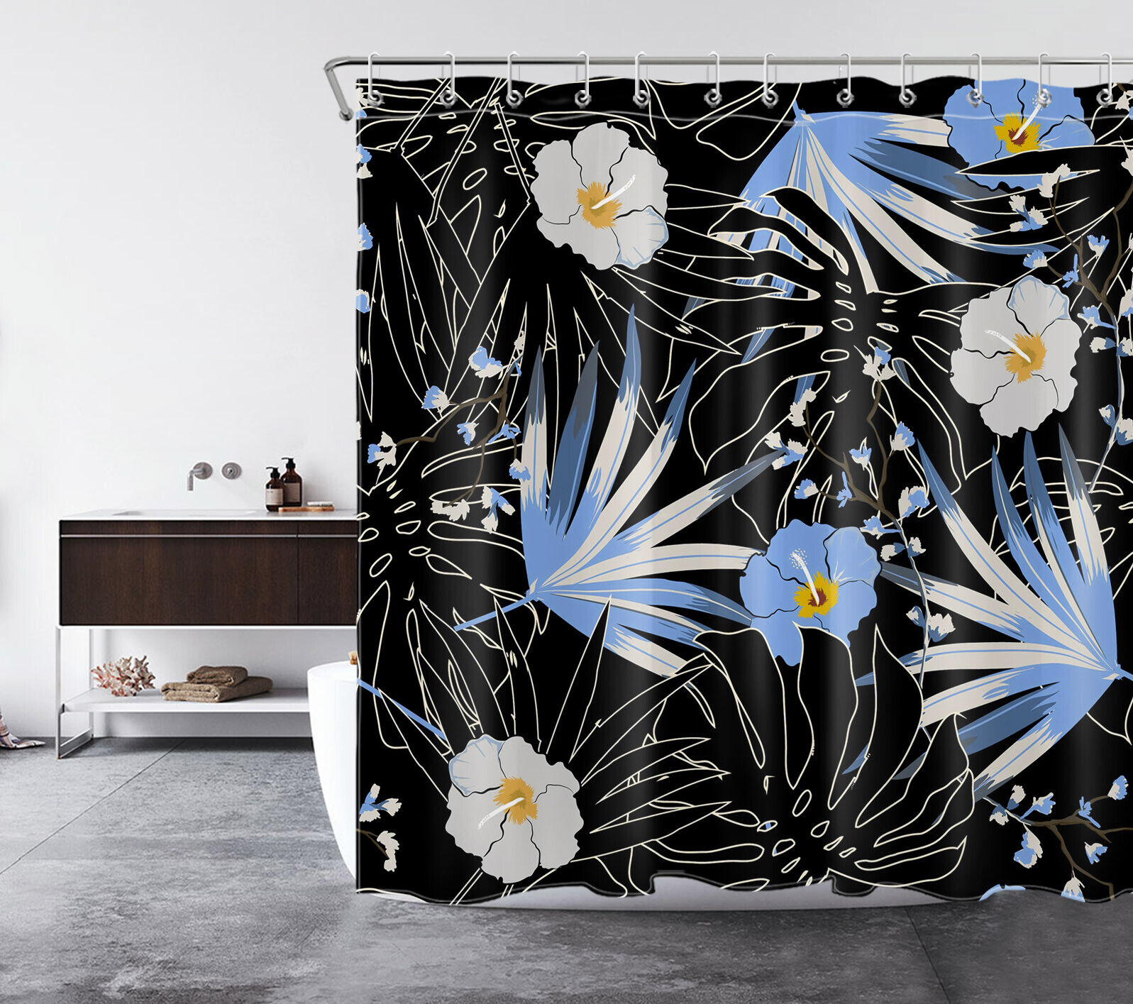 Monstera Leaf Tropical Shower Curtain for a Nature-inspired Bathroom Decor