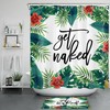 Monstera Palm Leaf Print Shower Curtain For Tropical Bathroom Vibes