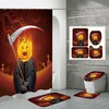 Monsterous Halloween Pumpkin Waterproof Shower Curtain Set
