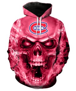 Montreal Canadianiens 3D Skull Smoke Hoodie - 3D Printed Hoodies