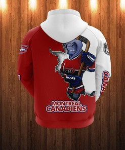 Montreal Canadiens Cartoon Graphic 3D Zip Hoodie For Fan - Custom 3D Hoodies