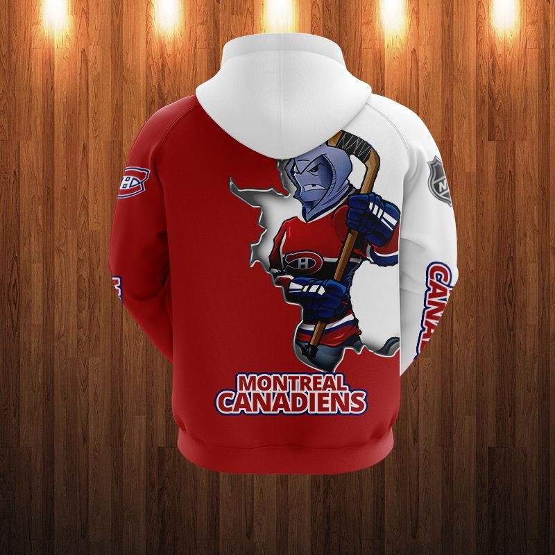 Montreal Canadiens Cartoon Graphic 3D Zip Hoodie For Fan - Custom 3D Hoodies