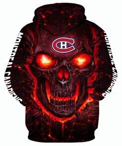 Montreal Canadiens Halloween Skulls Pullover 3D Hoodie - All Over Print Hoodies For Women