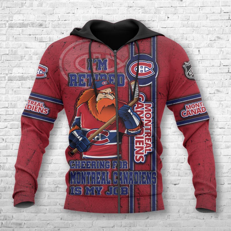 Montreal Canadiens I'M Retired 3D Hoodie - Mens 3D Hoodies