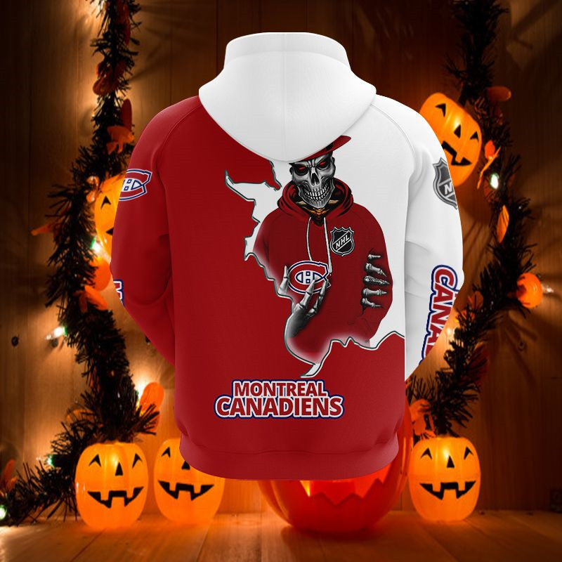Montreal Canadiens Skull Graphic 3D Hoodie - 3D Hoodies With Zippers