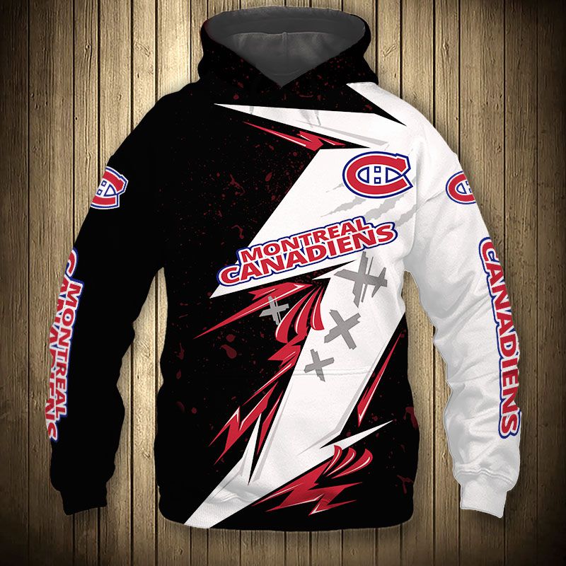 Montreal Canadiens Thunder Design 3D Hoodie Pullover - Gifts For Men