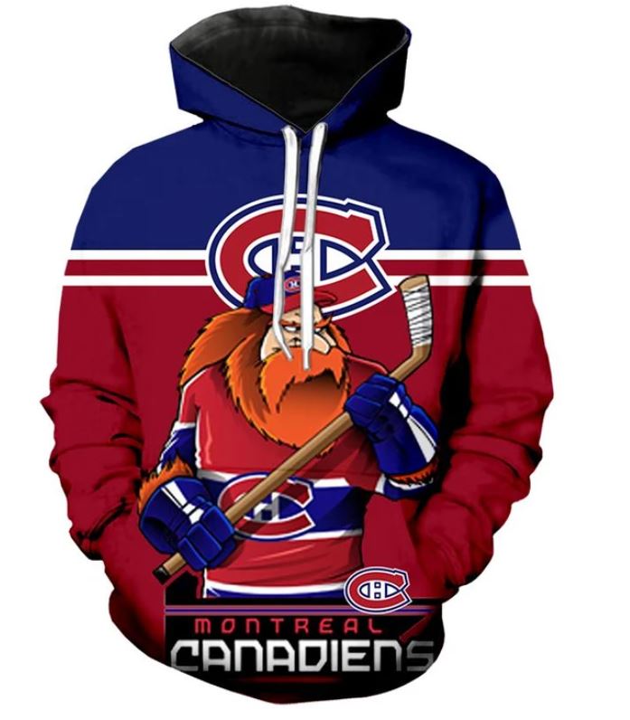 Montreal Canadiens Ultra-Cool 3D Hoodie Long Sleeve - 3D Hoodies With Zippers
