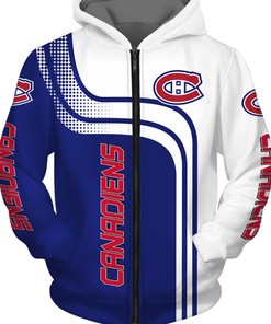 Montreal Canadiens With Hooded Long Sleeve 3D Hoodie - All Over Print Zip Up Hoodie Men
