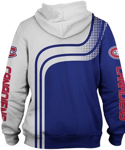 Montreal Canadiens With Hooded Long Sleeve 3D Hoodie - All Over Print Zip Up Hoodie Men