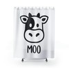 Moo Cow Shower Curtain - Funny Cow Lover Gift With Country Farm Animal Prints For A Rustic Bathroom Decor