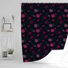Moody Pink Botanical Retro Shower Curtain For Dark Academia Bathroom Decor