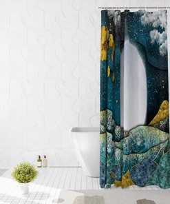 Moon And Stars Boho Shower Curtain For Nature Lovers Bathroom Decor