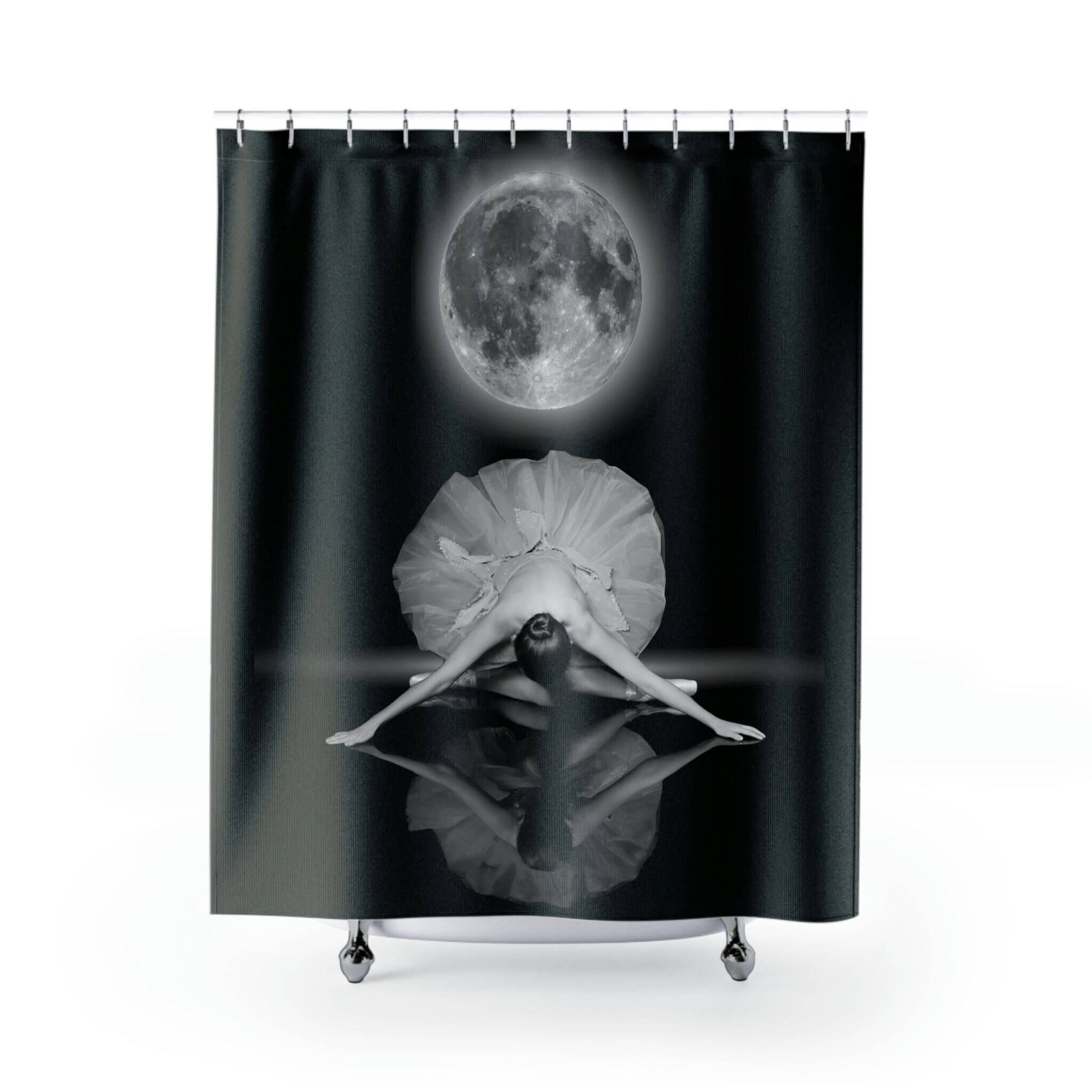 Moon Dance Ballerina Shower Curtain For Ballet Bathroom Decor - Image 2