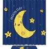 Moon Day Shower Curtain: Celestial Bathroom Decor with White Illustration and Simplistic Design