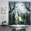 Moon Gnome, Green Truck, And Black Cat Shower Curtain - Cute And Quirky Bathroom Decor