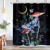 Moon Moth Shower Curtain Vintage Mystic Purple Night Starry Sky Nature Floral Bathroom