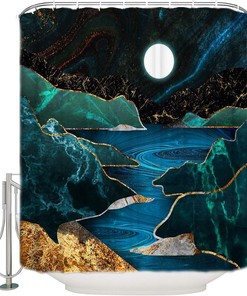 Moon Mountain Shower Curtain For An Outdoorsy Bathroom Decoration