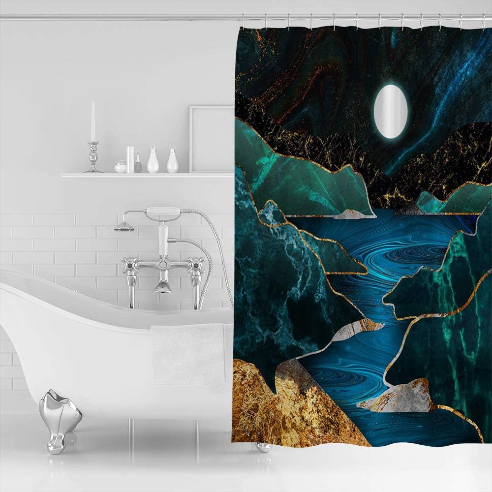 Moon Mountain Shower Curtain For An Outdoorsy Bathroom Decoration - Image 2