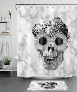 Moon Phase And Starry Sky Mushroom Shower Curtain For Bathroom