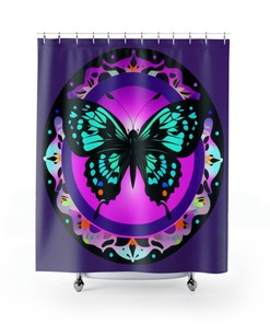 Moon Phase Artistic Valentine's Gift Shower Curtain