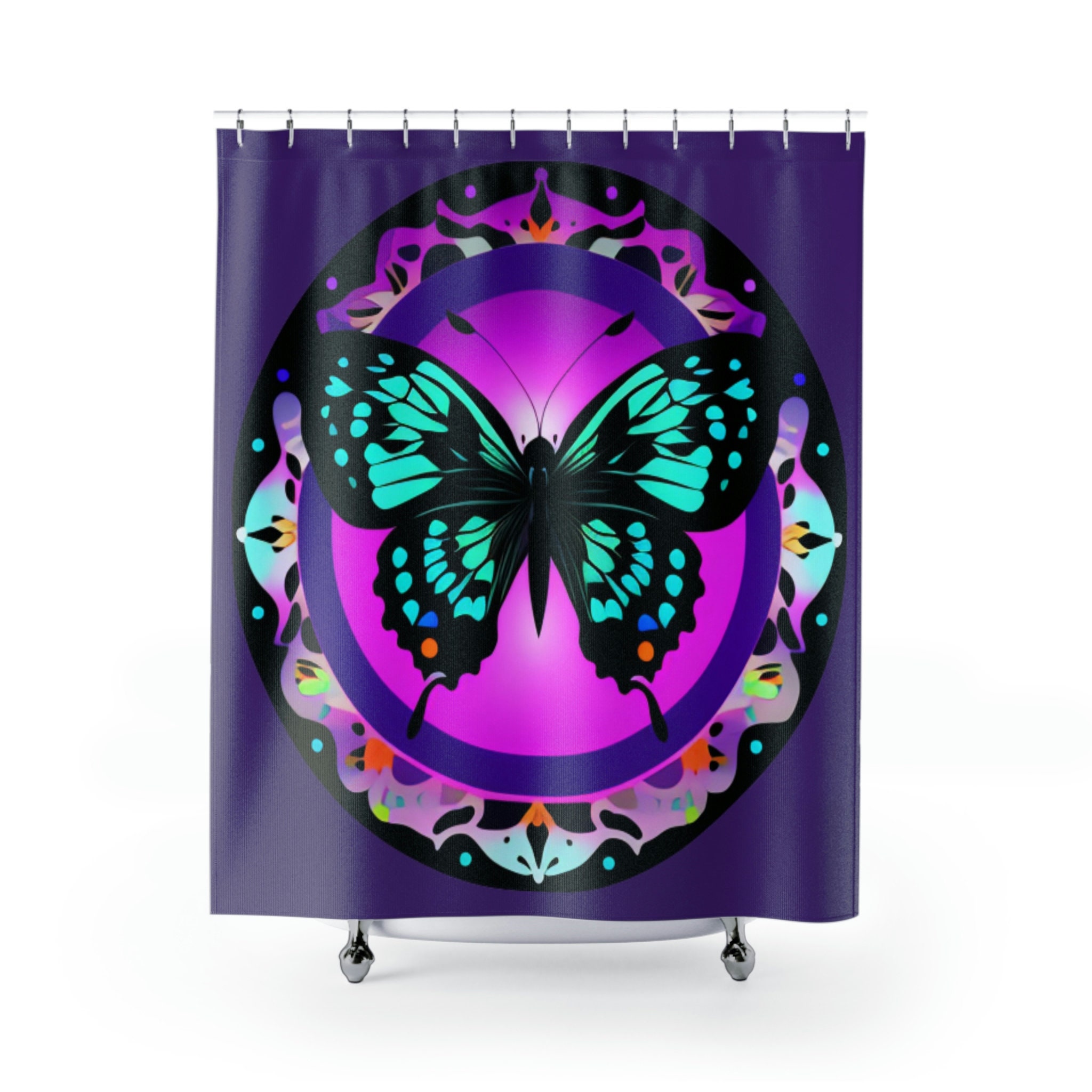 Moon Phase Artistic Valentine's Gift Shower Curtain