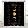 Moon Phase Floral Shower Curtain For Space-Themed Bathroom