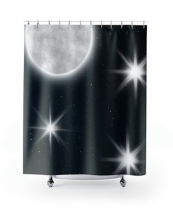 Moon Phases Shower Curtain with Wolf and Forest Print: Inspiring and Beautiful Bathroom Decor with Modern Edge