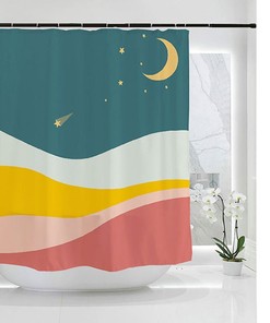 Moon Phases with Stars Shower Curtain: Transform Your Bathroom into a Cosmic Retreat