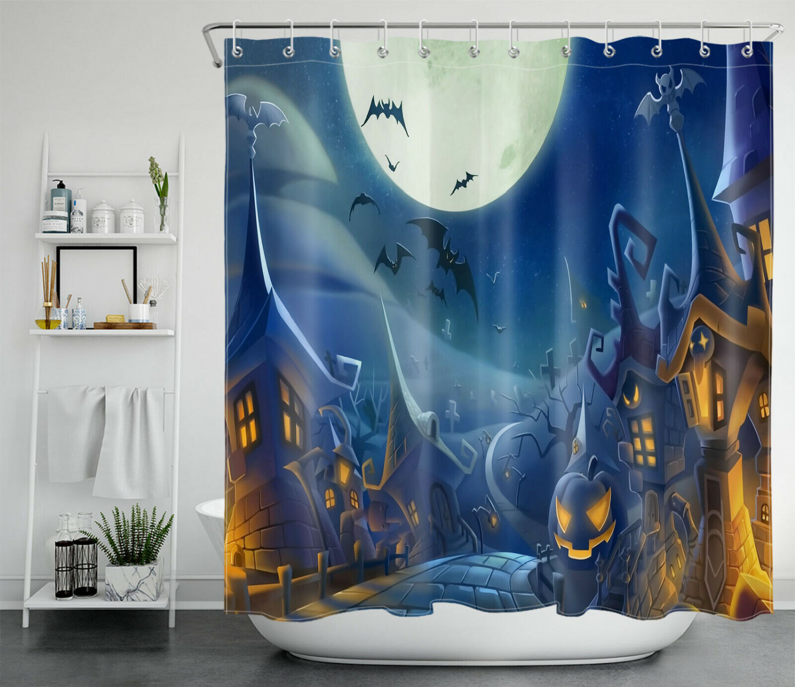 Moon Shower Curtain For Celestial Bathroom Decor - Image 2